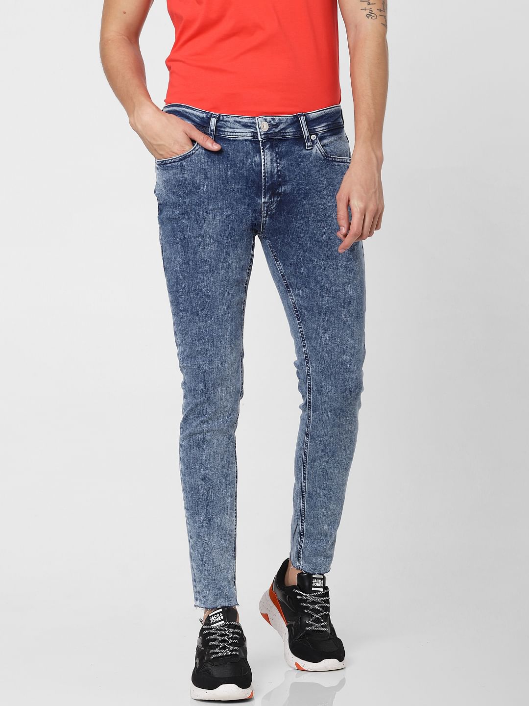 Blue Low Rise Washed Tom Super Skinny Jeans