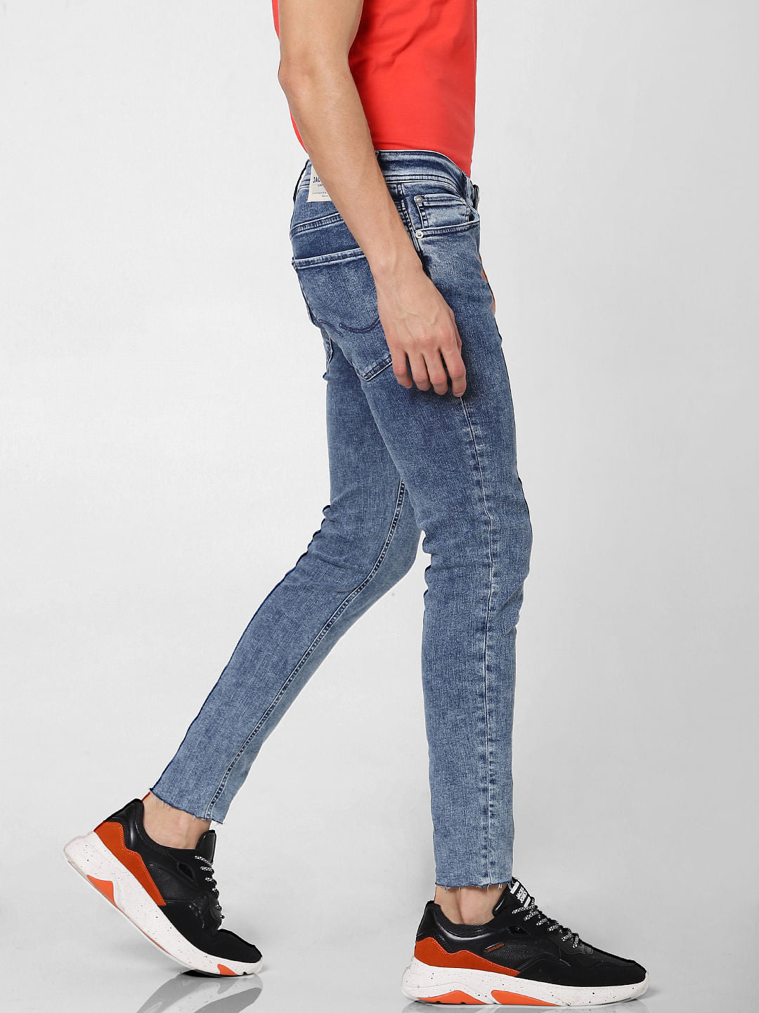 Blue Low Rise Washed Tom Super Skinny Jeans