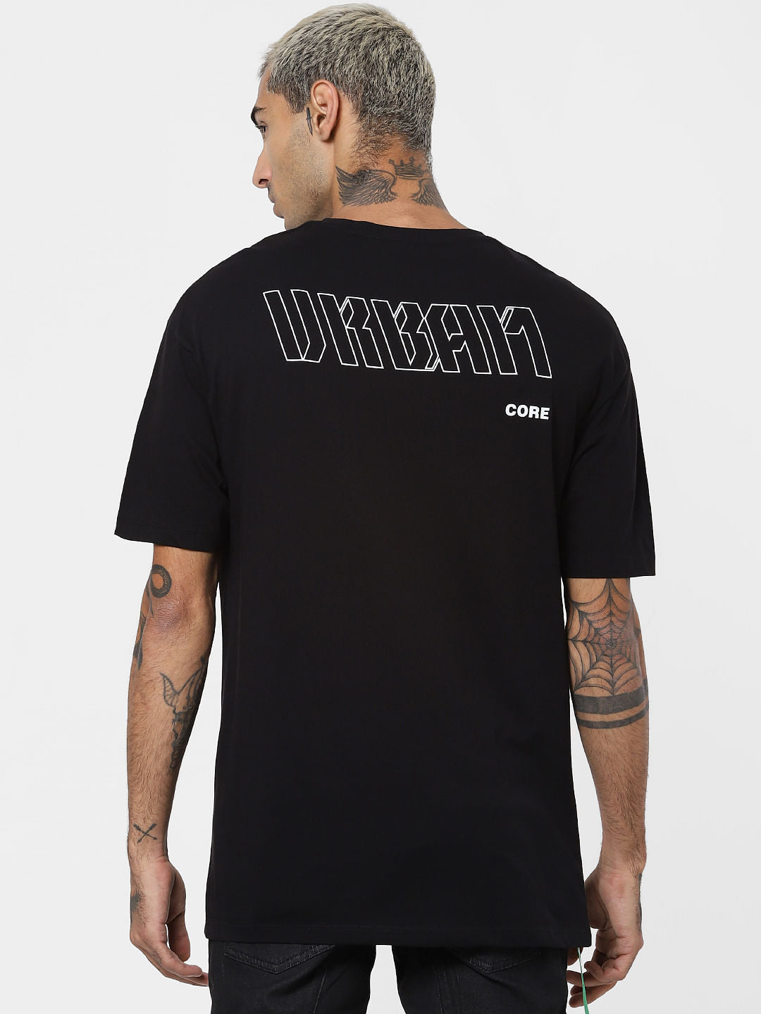 Black Printed Crew Neck T-shirt