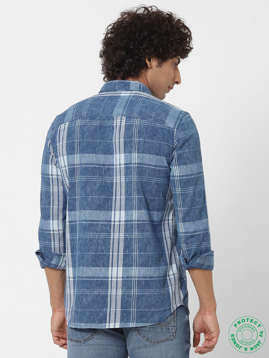 Blue Check Full Sleeves Shirt