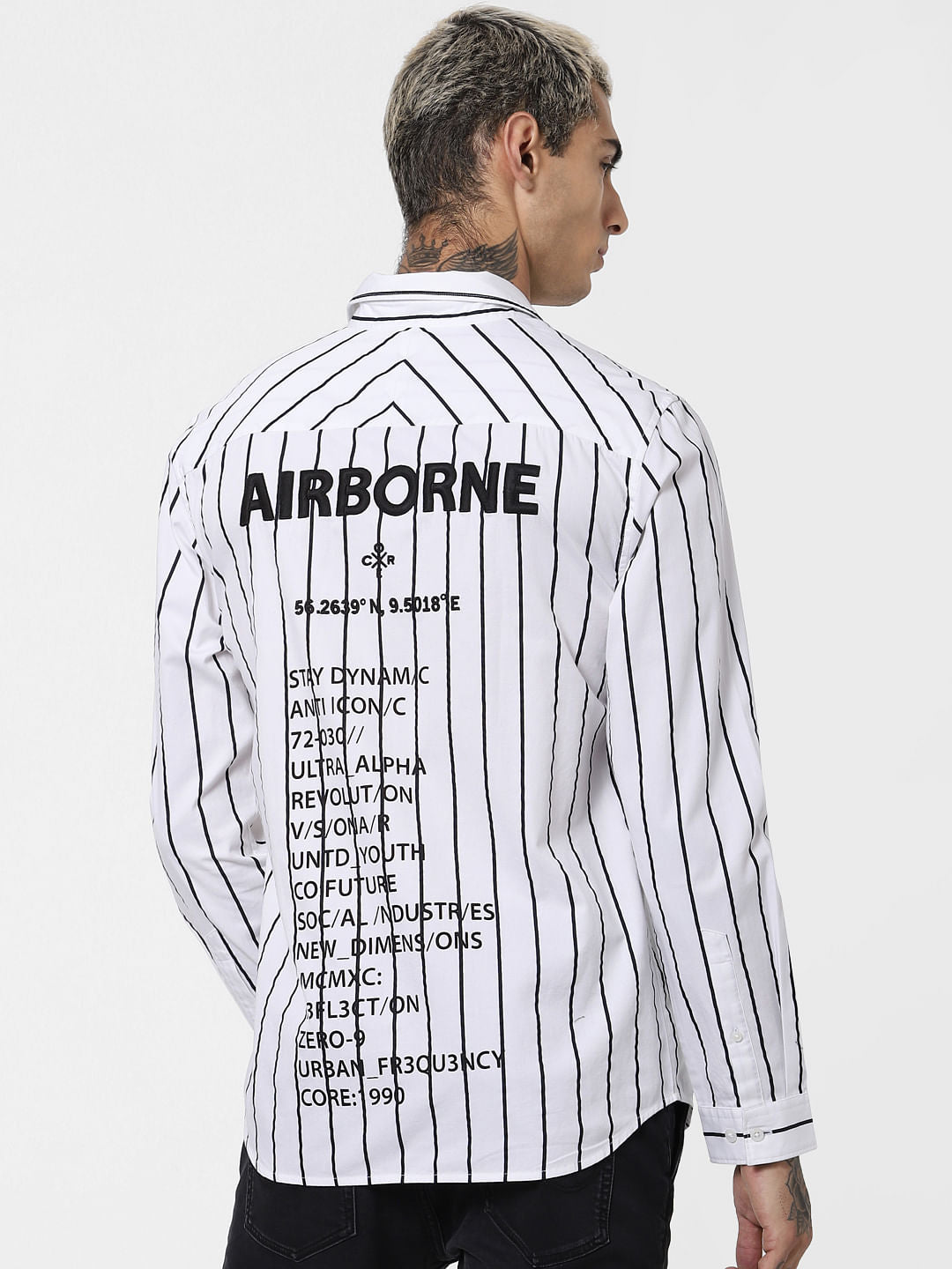 White Striped Full Sleeves Shirt