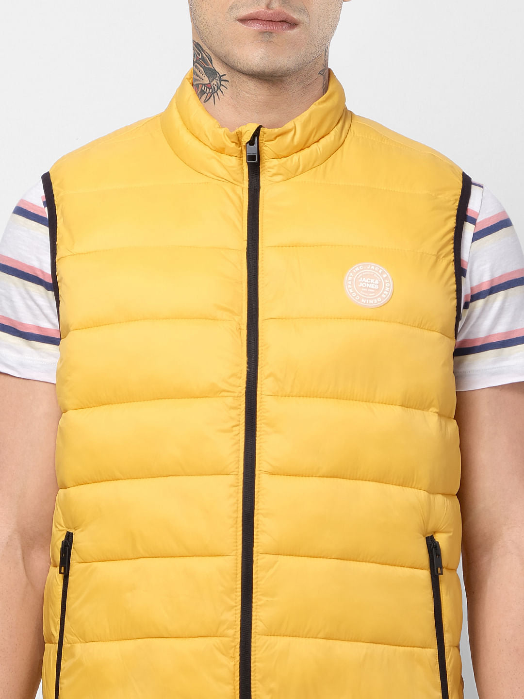 Yellow Zip-Up Puffer Jacket