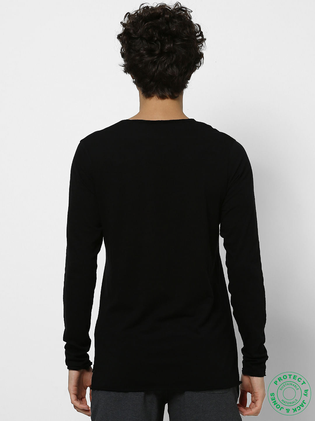 Black Crew Neck Full Sleeves T-shirt