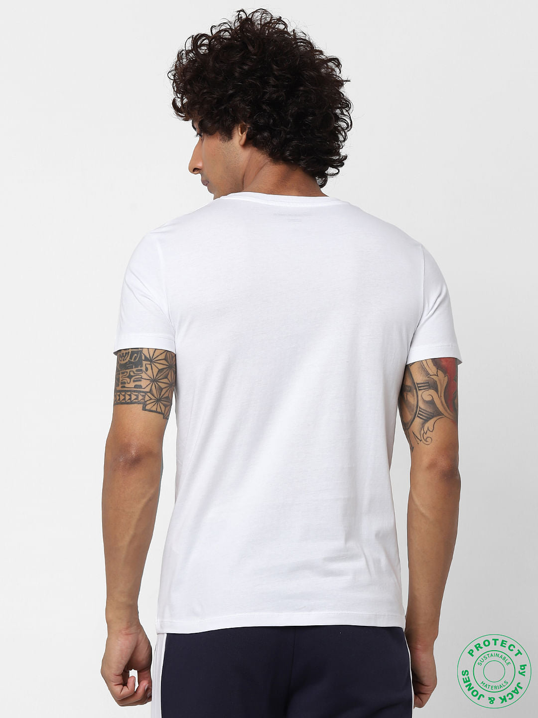 White Graphic Print Crew Neck T-shirt