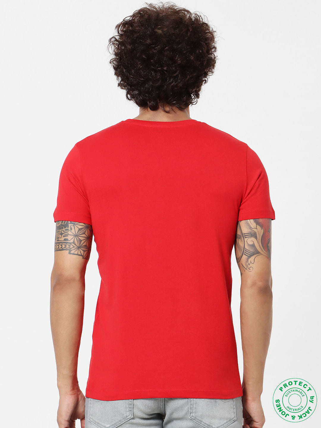 Red Logo Print Crew Neck T-shirt