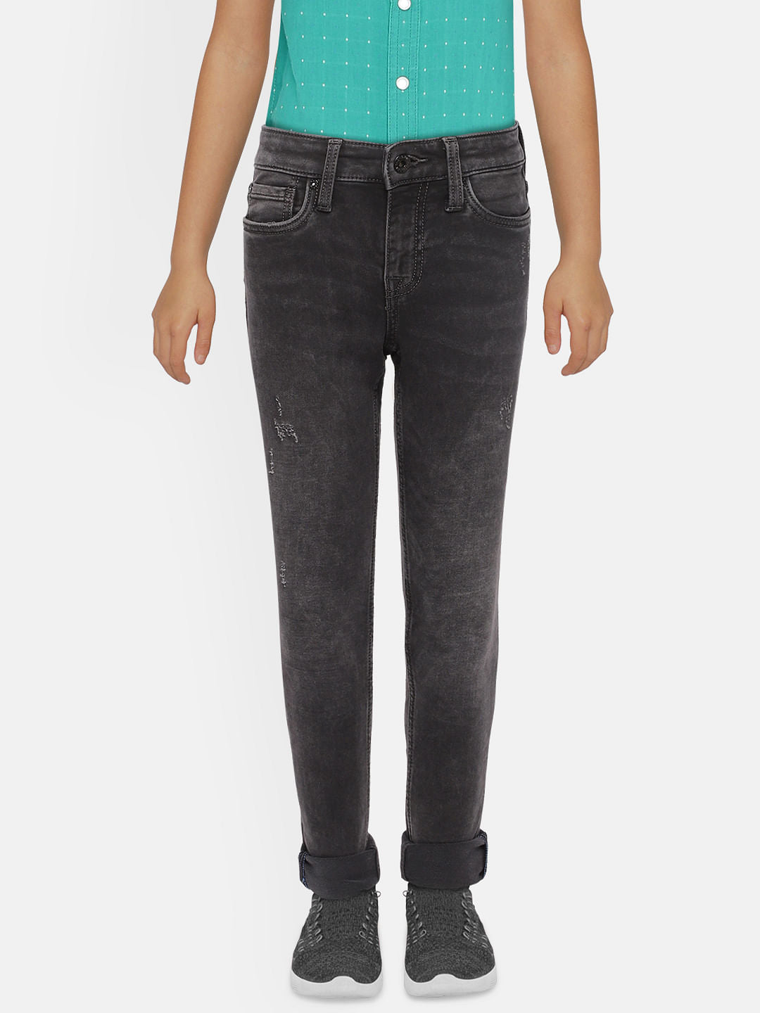 Boys Black Mid Rise Slim Jeans - 9/10Y