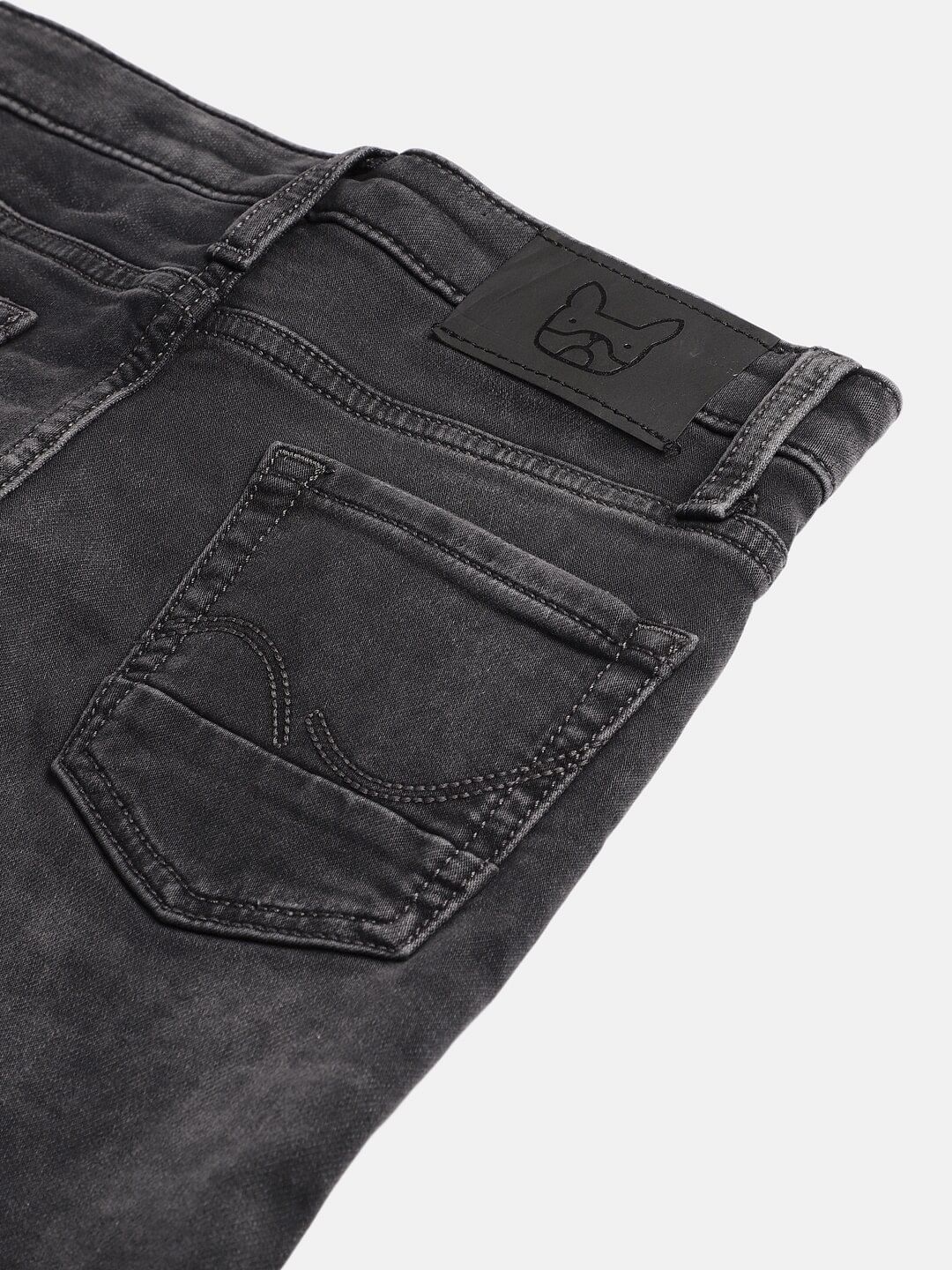 Boys Black Mid Rise Slim Jeans