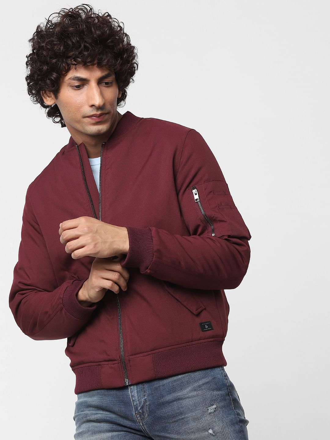 Maroon Bomber Jacket