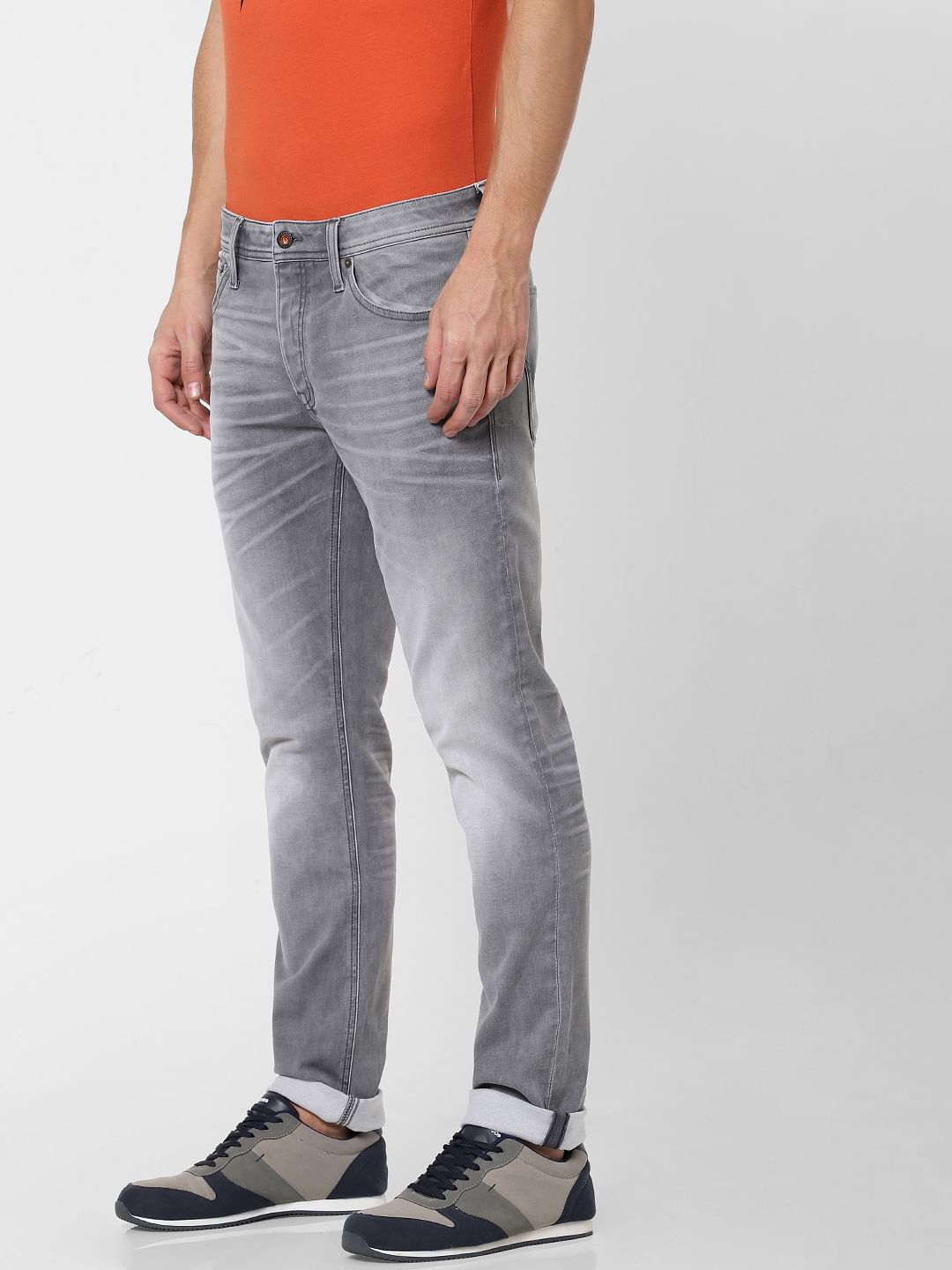Grey Low Rise Glenn Slim Fit Jeans