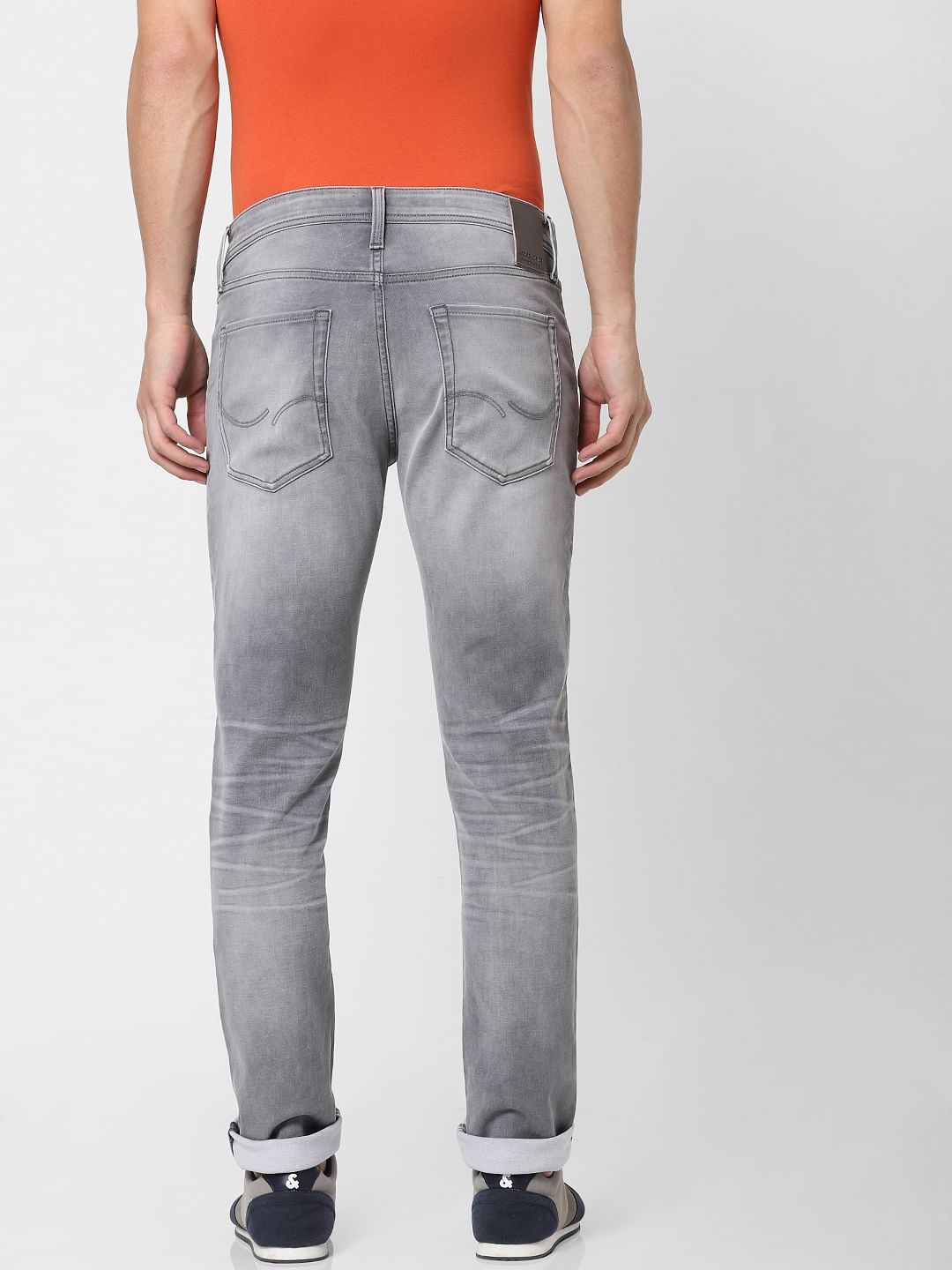 Grey Low Rise Glenn Slim Fit Jeans