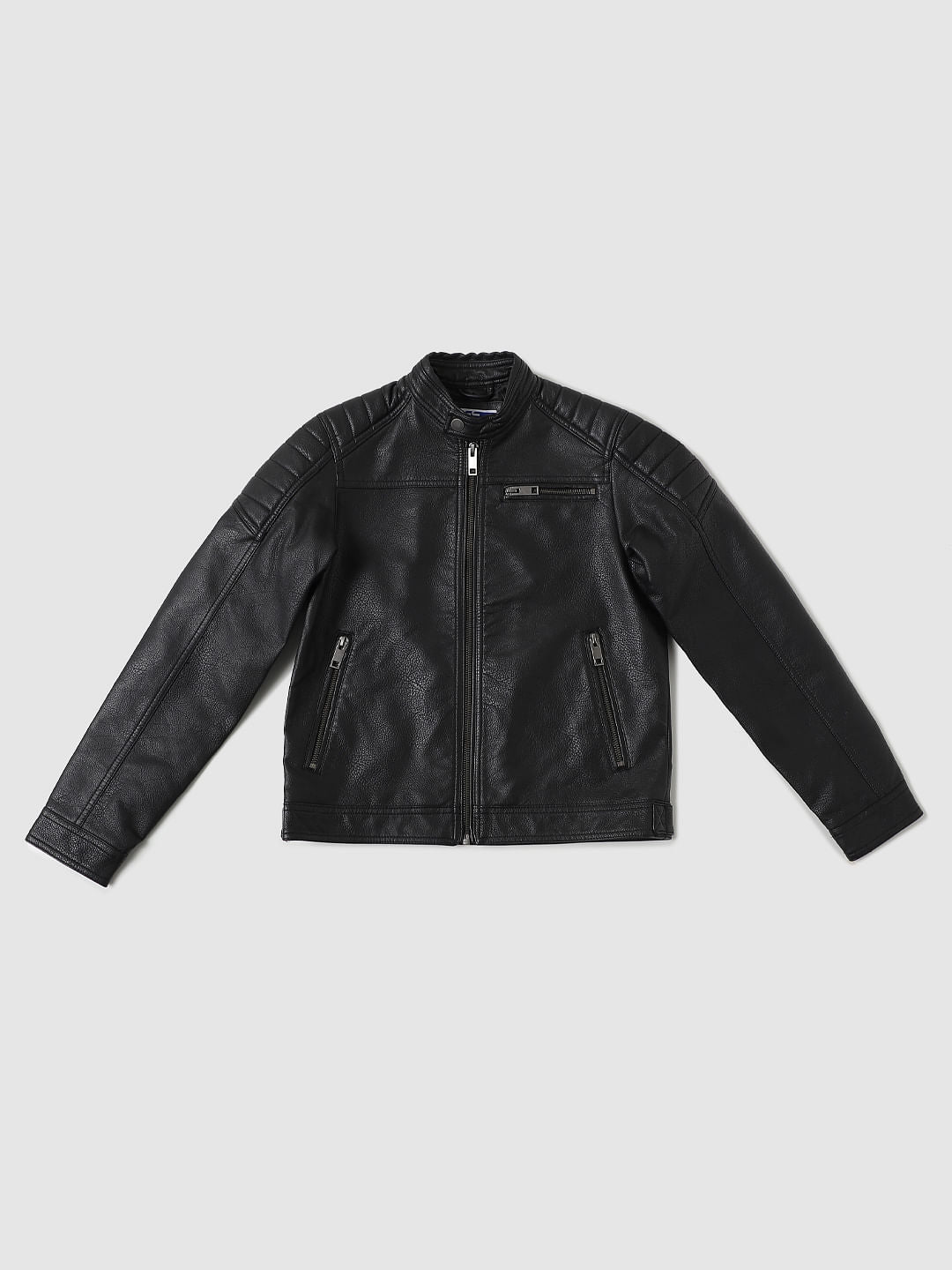 Boys Black Biker Jacket - 9/10Y