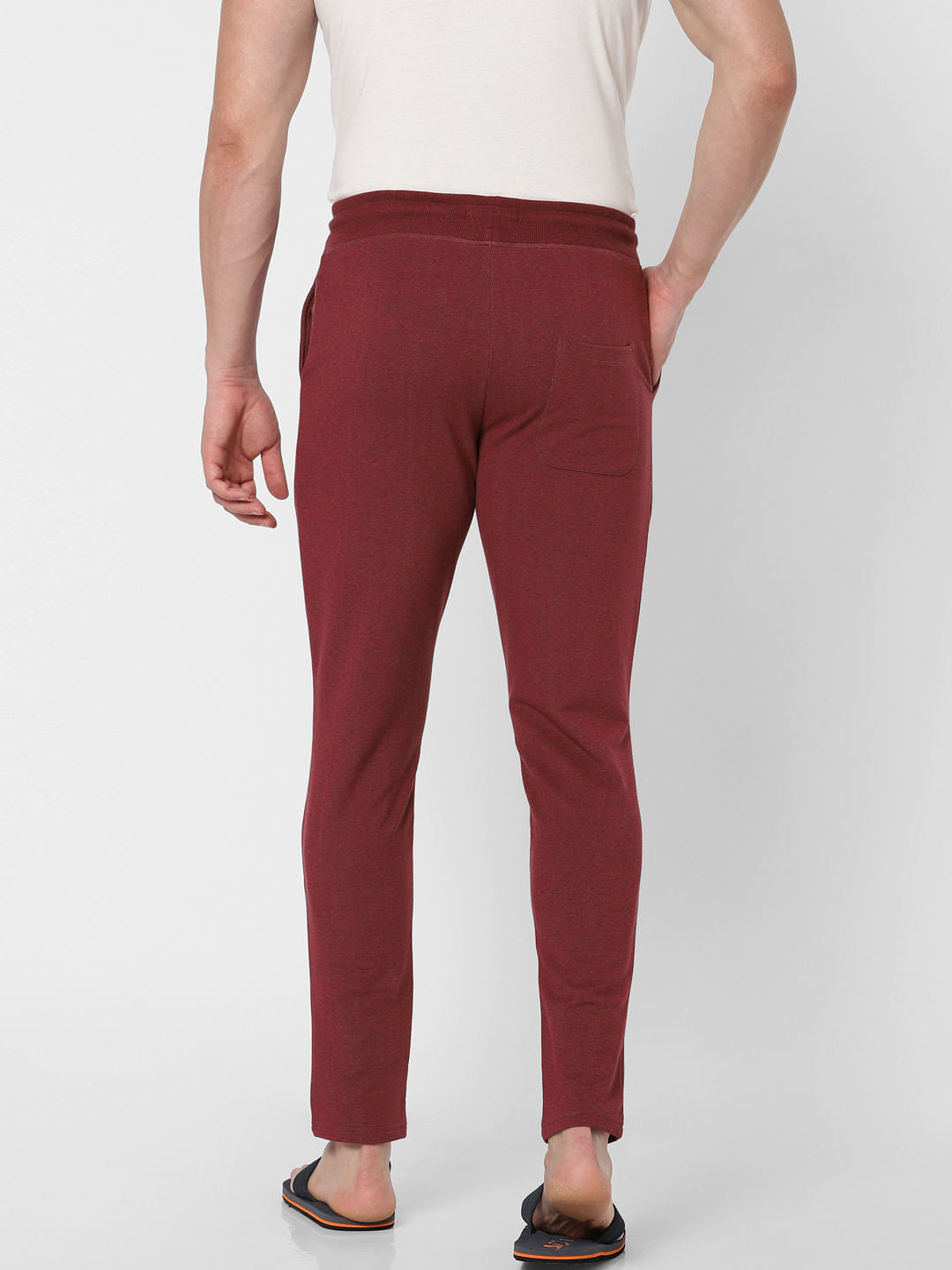 Red Mid Rise Trackpants