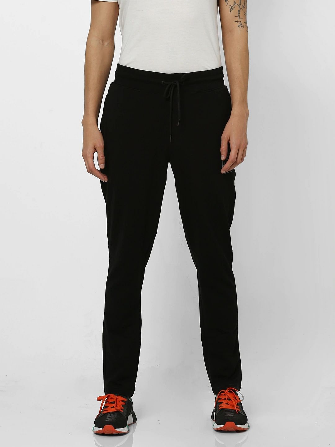 Black Mid Rise Trackpants
