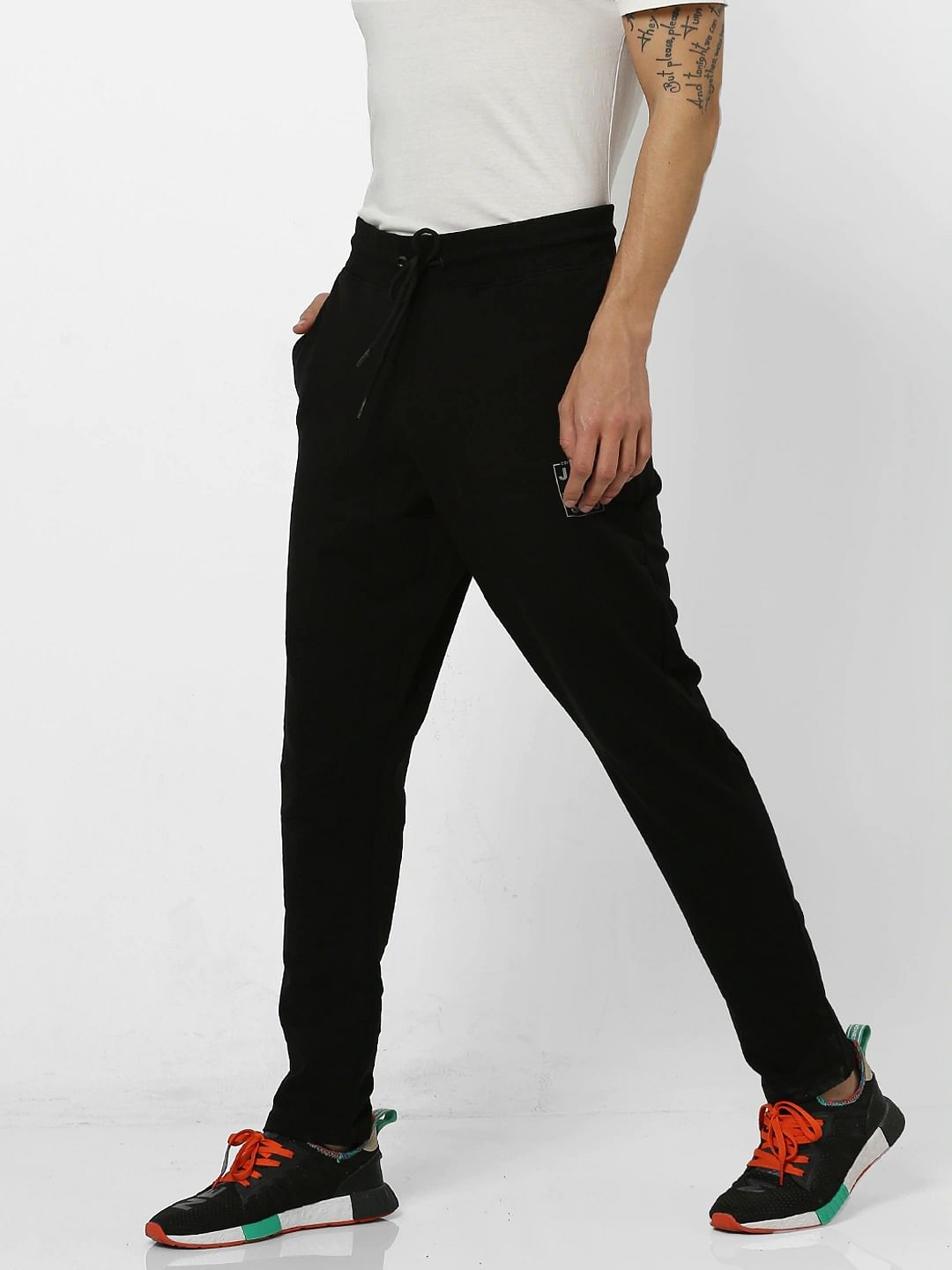 Black Mid Rise Trackpants