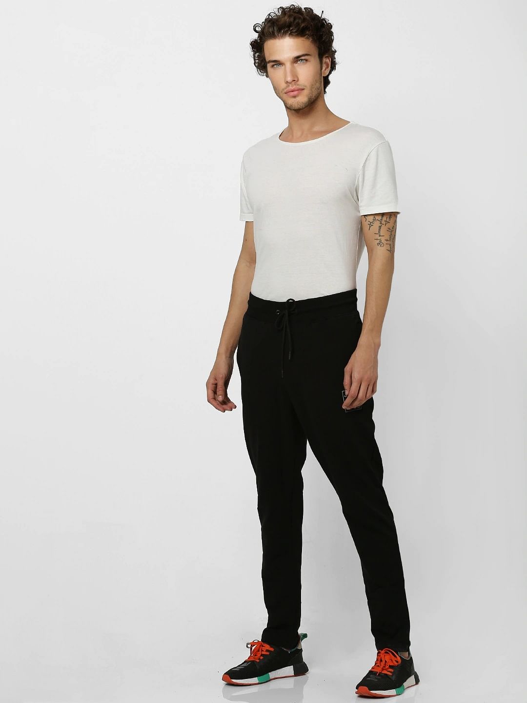 Black Mid Rise Trackpants