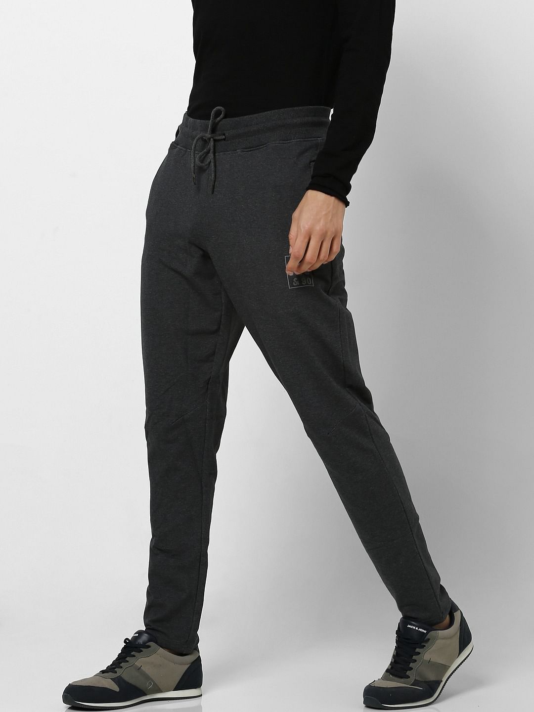 Grey Mid Rise Trackpants