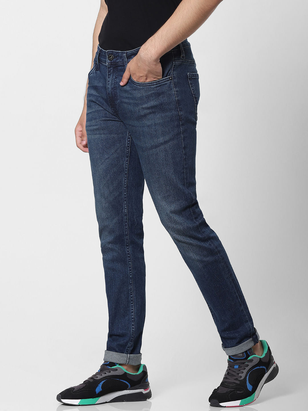 Blue Mid Rise Ben Skinny Fit Jeans