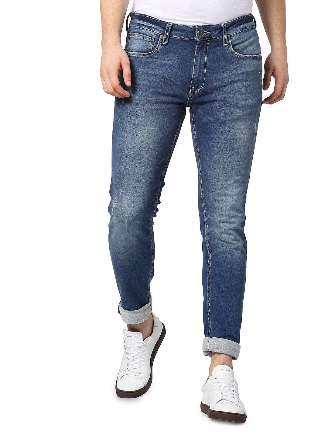 Blue Mid Rise Ben Skinny Jeans