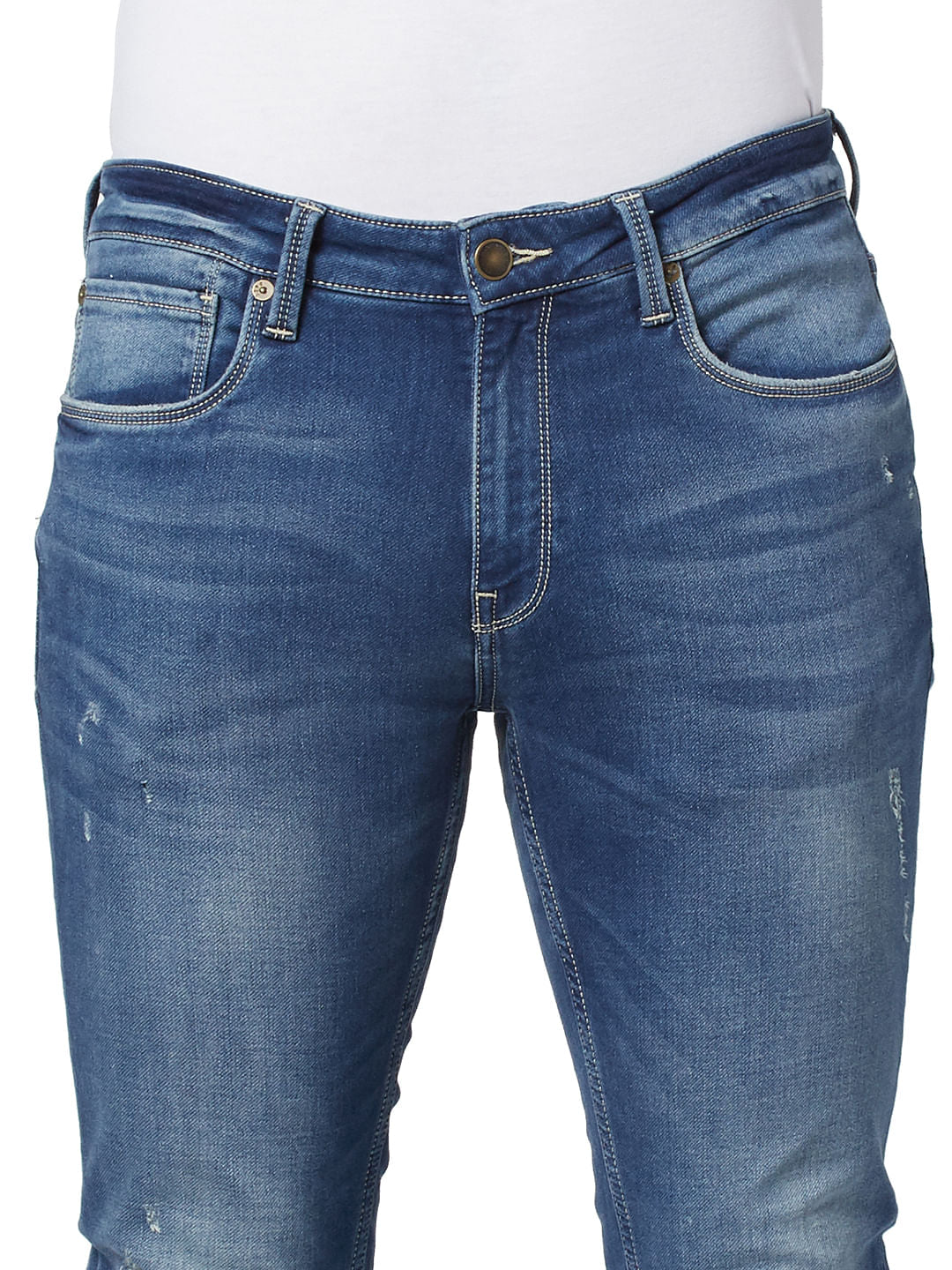Blue Mid Rise Ben Skinny Jeans