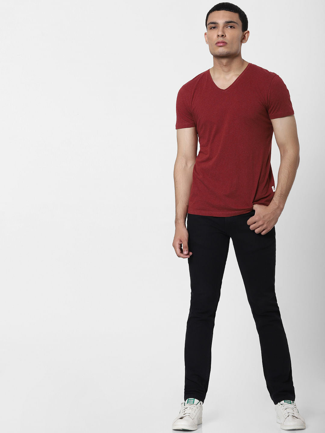 Black Mid Rise Ben Skinny Fit Jeans