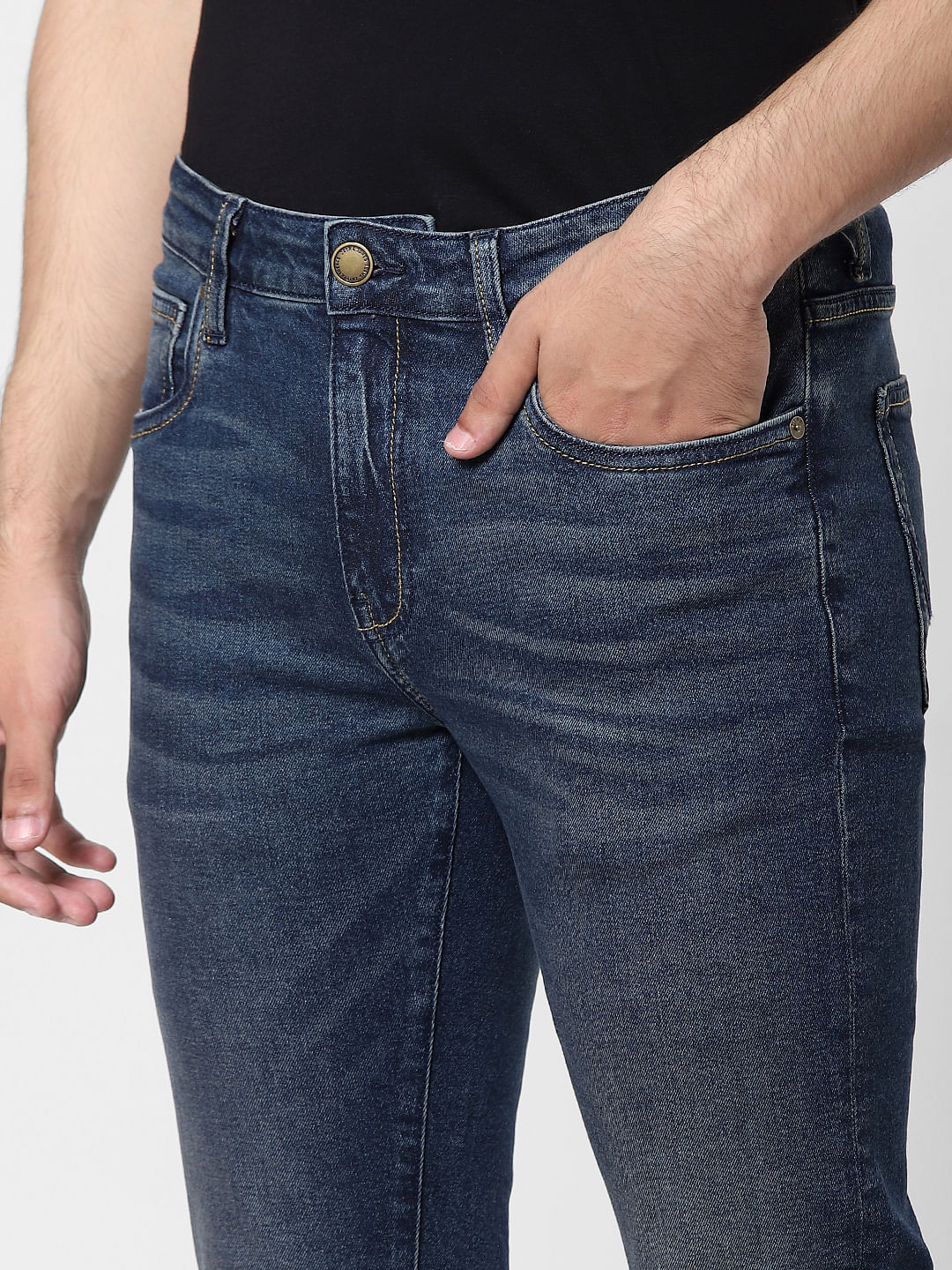 Blue Mid Rise Ben Skinny Fit Jeans