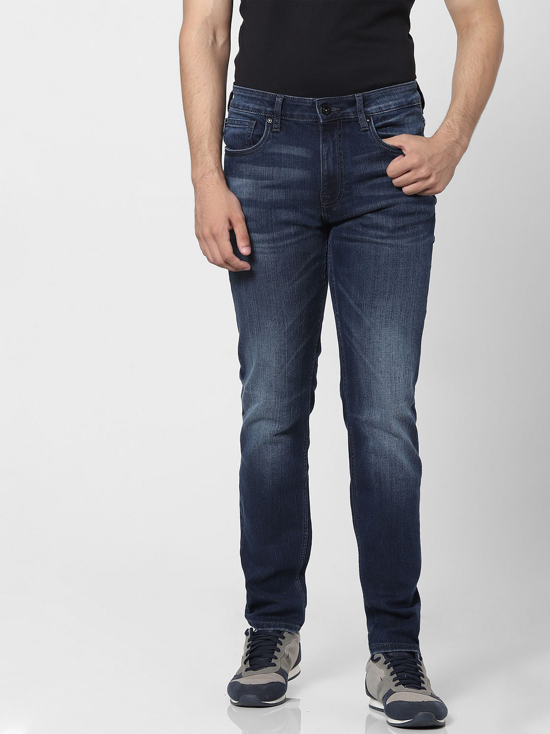 Blue Low Rise Glenn Slim Fit Jeans