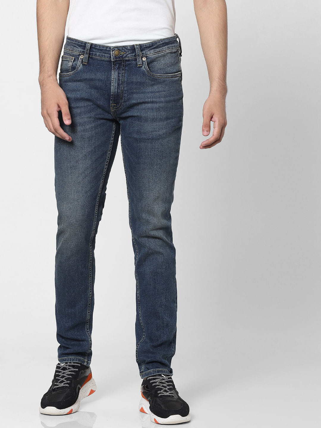 Blue Mid Rise Ben Skinny Fit Jeans