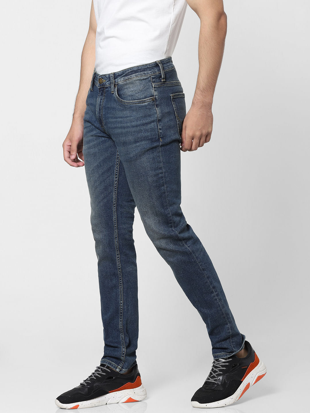 Blue Mid Rise Ben Skinny Fit Jeans