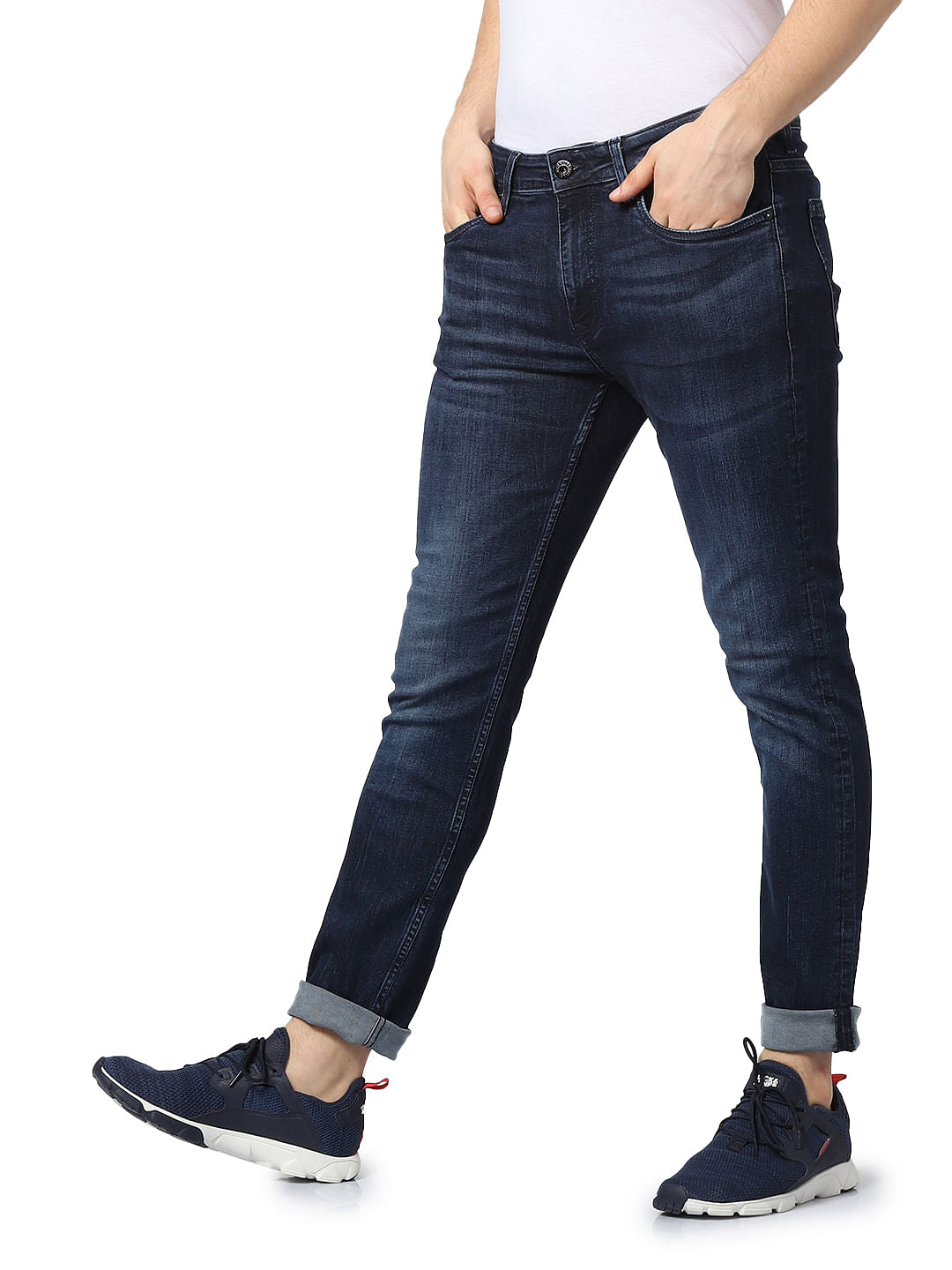 Dark Blue Mid Rise Glenn Slim Fit Jeans