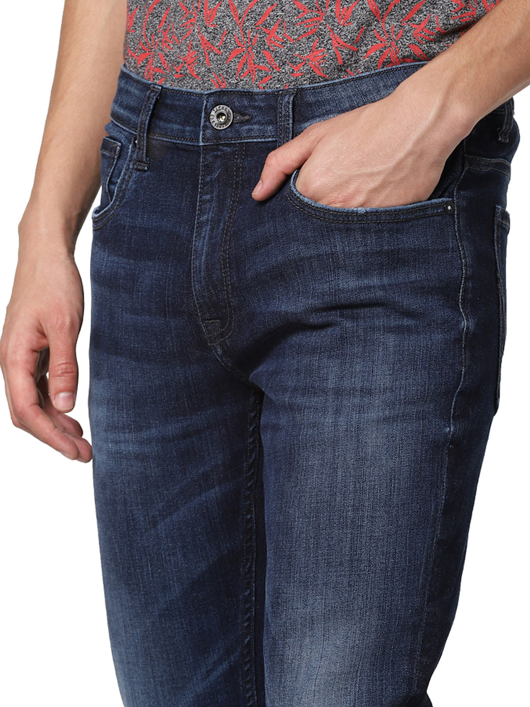 Dark Blue Low Rise Glenn Slim Fit Jeans