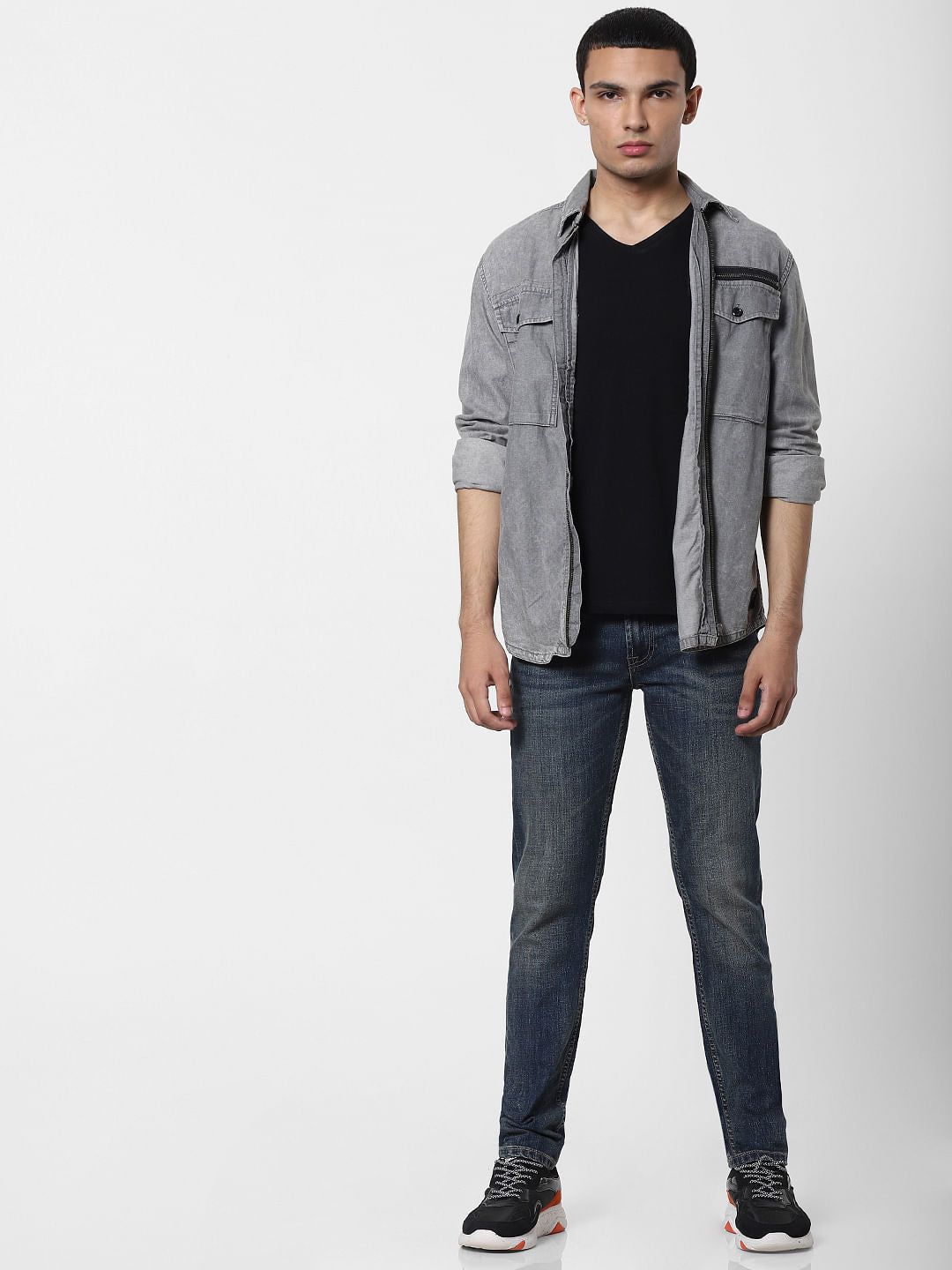 Blue Low Rise Glenn Washed Slim Fit Jeans - 28/30