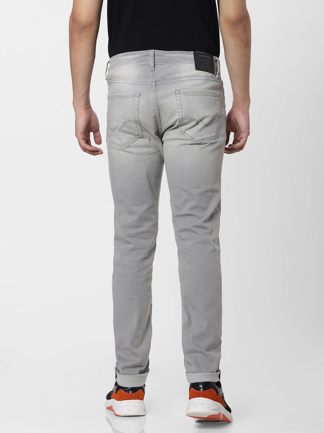 Grey Mid Rise Ben Skinny Fit Jeans