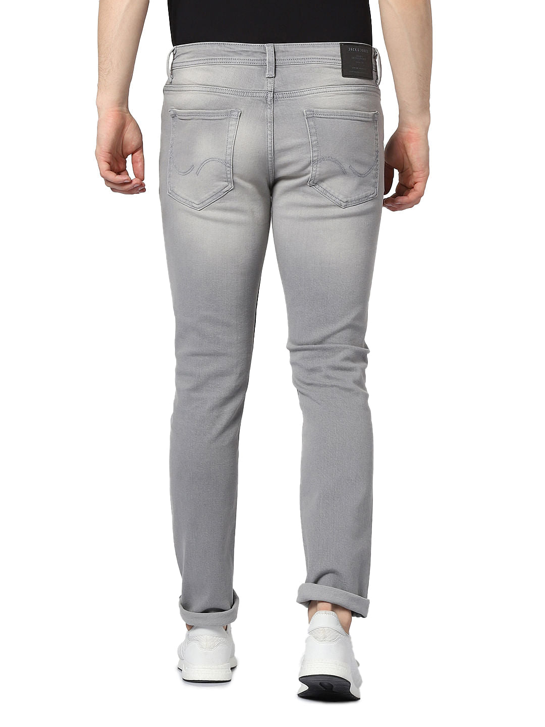 Grey Mid Rise Glenn Slim Fit Jeans