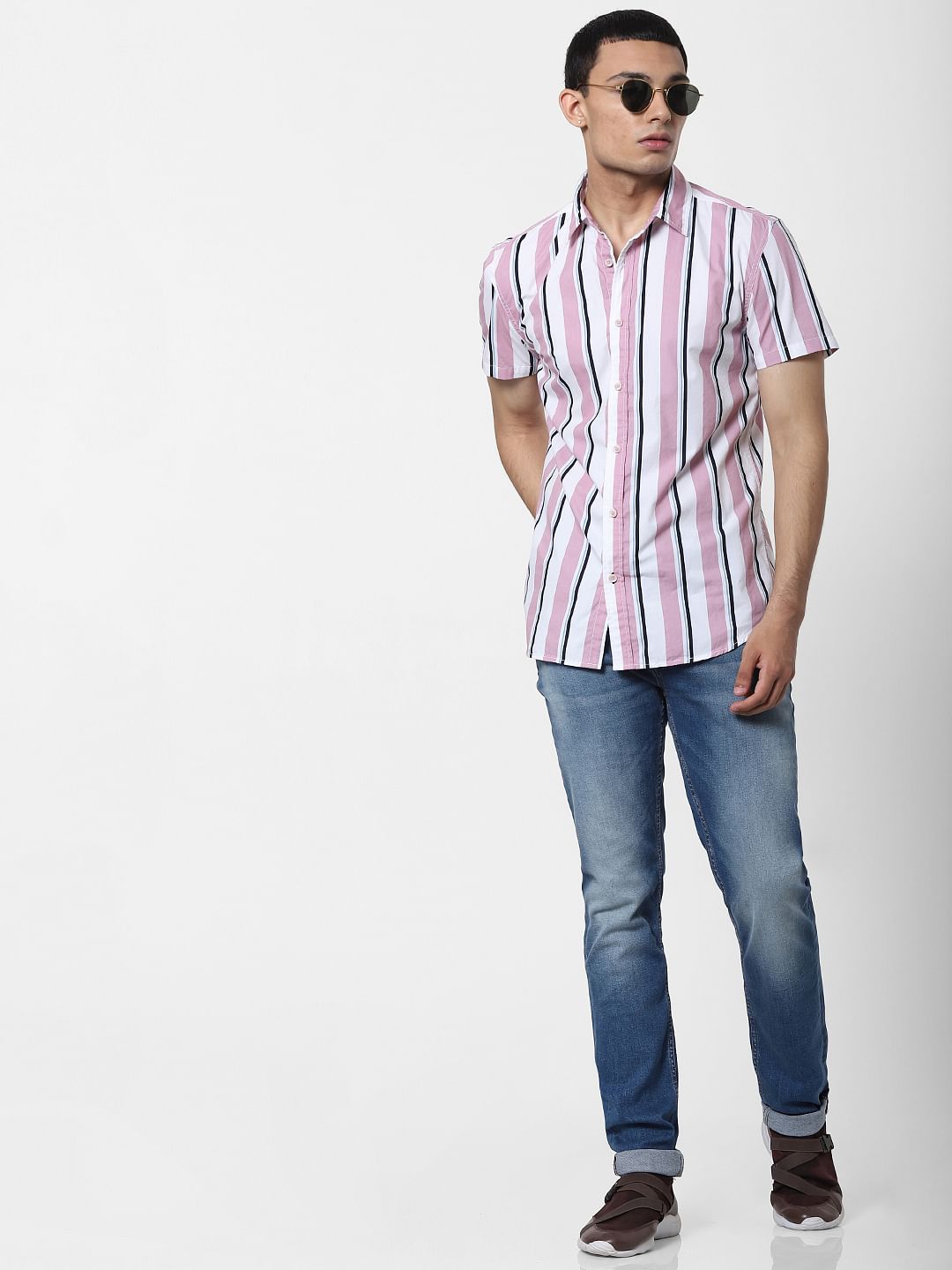 Blue Mid Rise Ben Washed Skinny Jeans