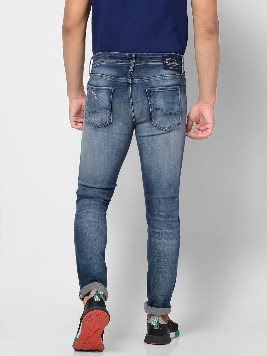 Blue Low Rise Washed Liam Skinny Fit Jeans