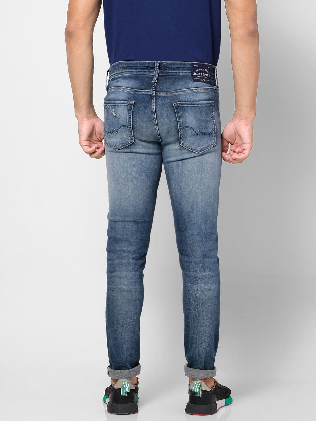 Blue Low Rise Washed Liam Skinny Fit Jeans