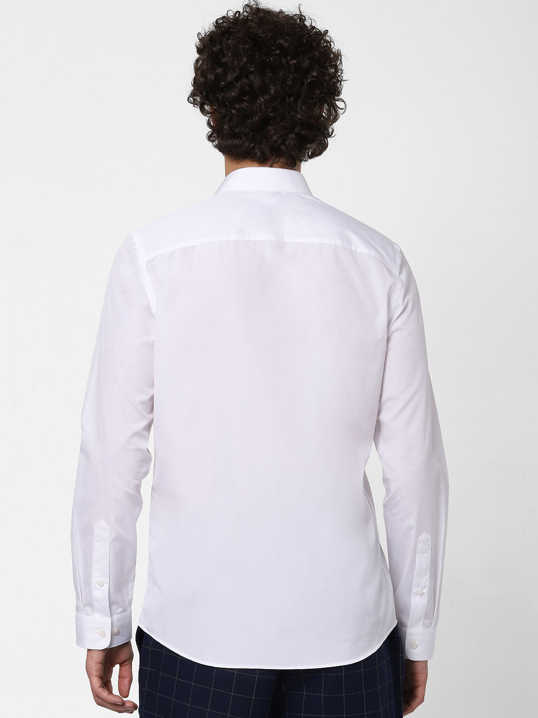 White Slim Fit Full Sleeves Shirt