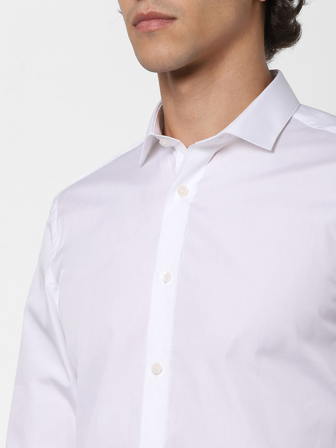 White Slim Fit Full Sleeves Shirt