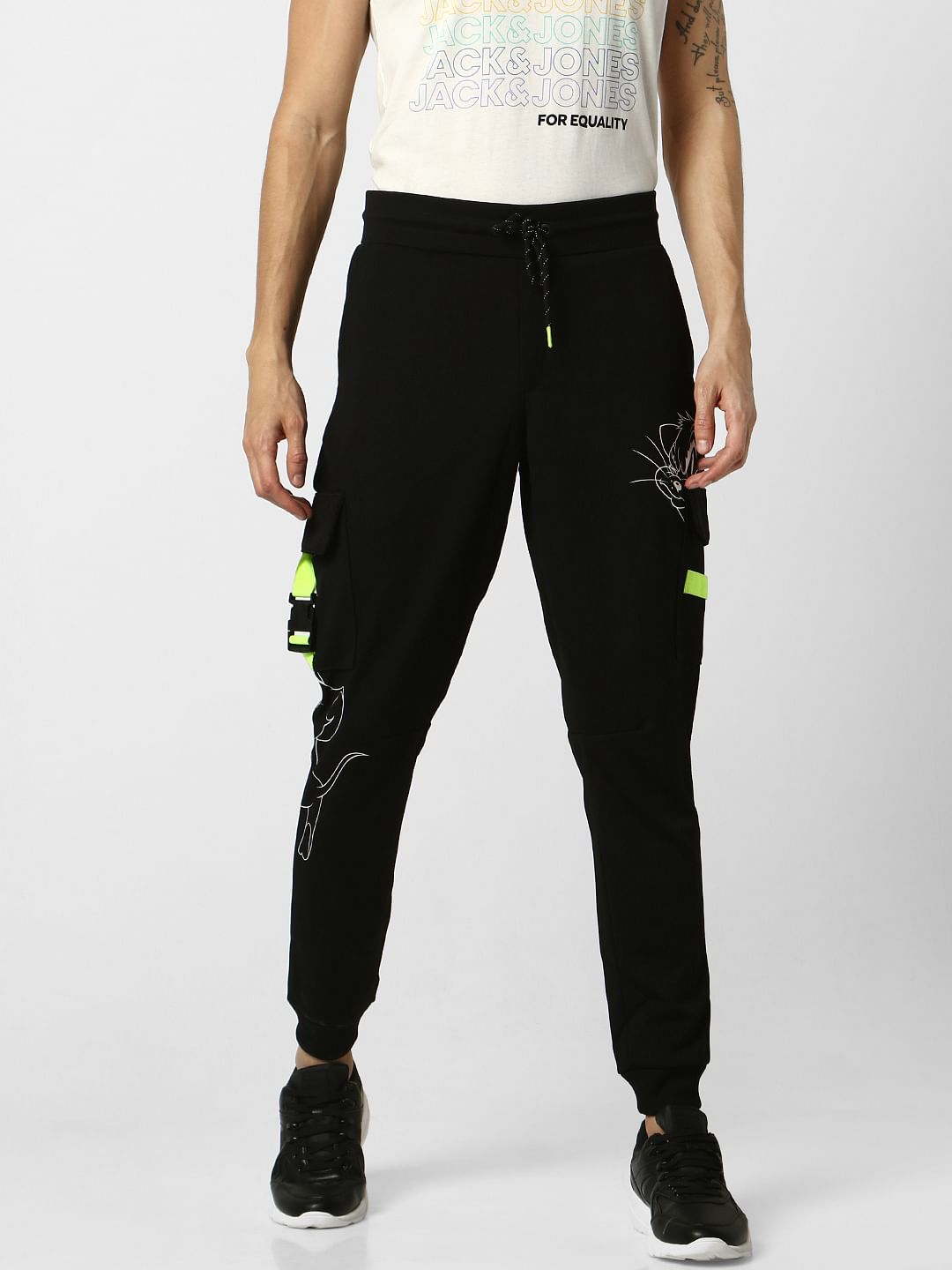 X Tom & Jerry Black Graphic Print Sweatpants