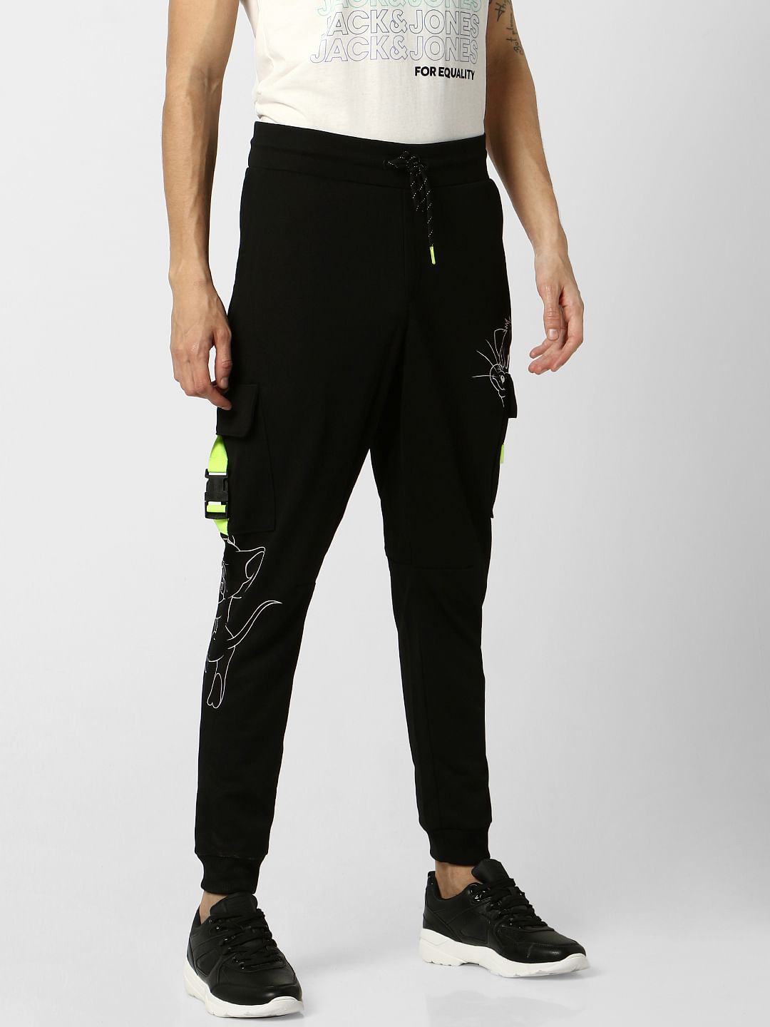 X Tom & Jerry Black Graphic Print Sweatpants