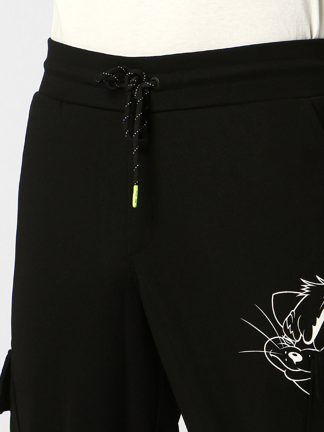 X Tom & Jerry Black Graphic Print Sweatpants