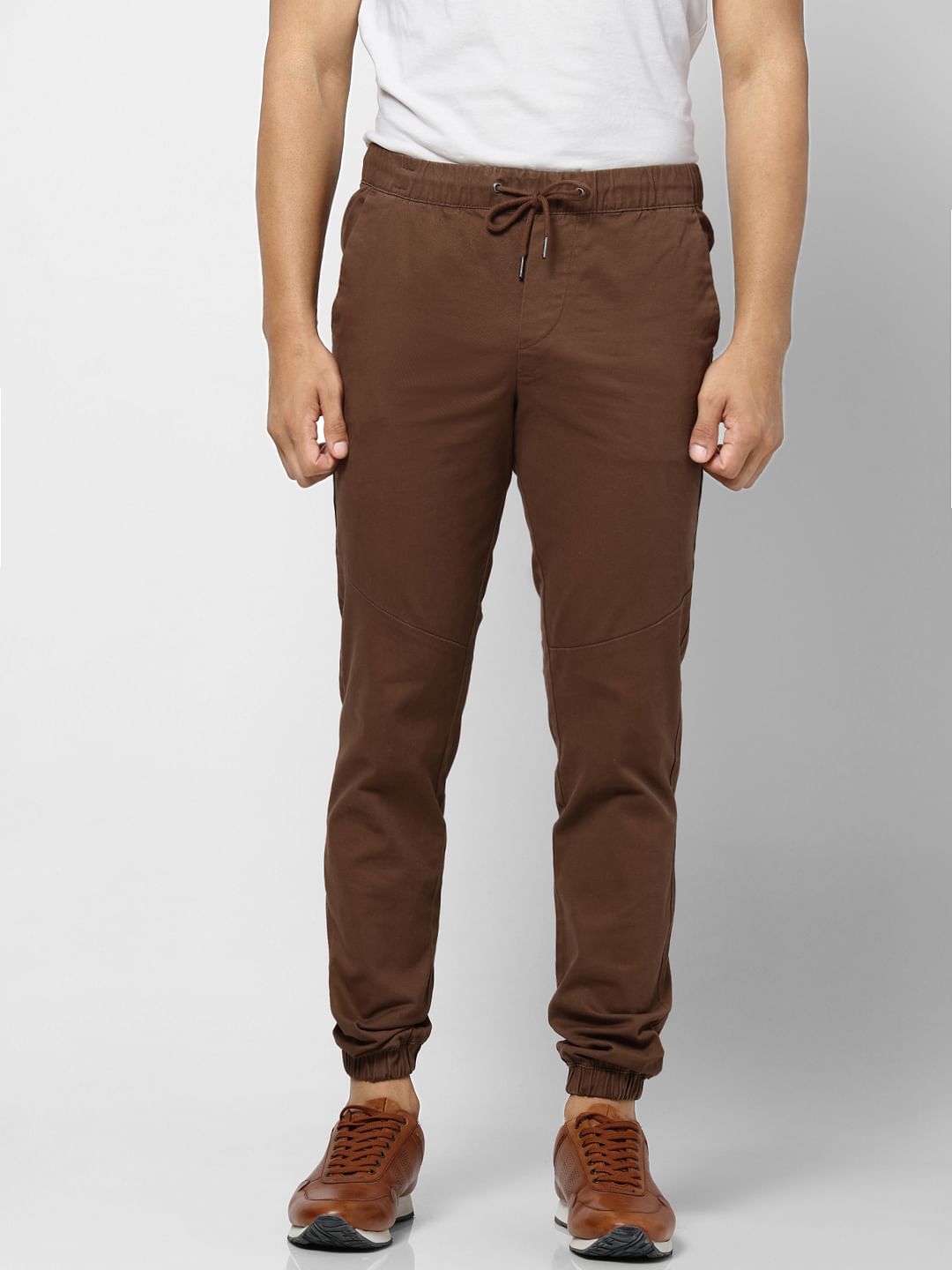 Dark Brown Drawstring Joggers