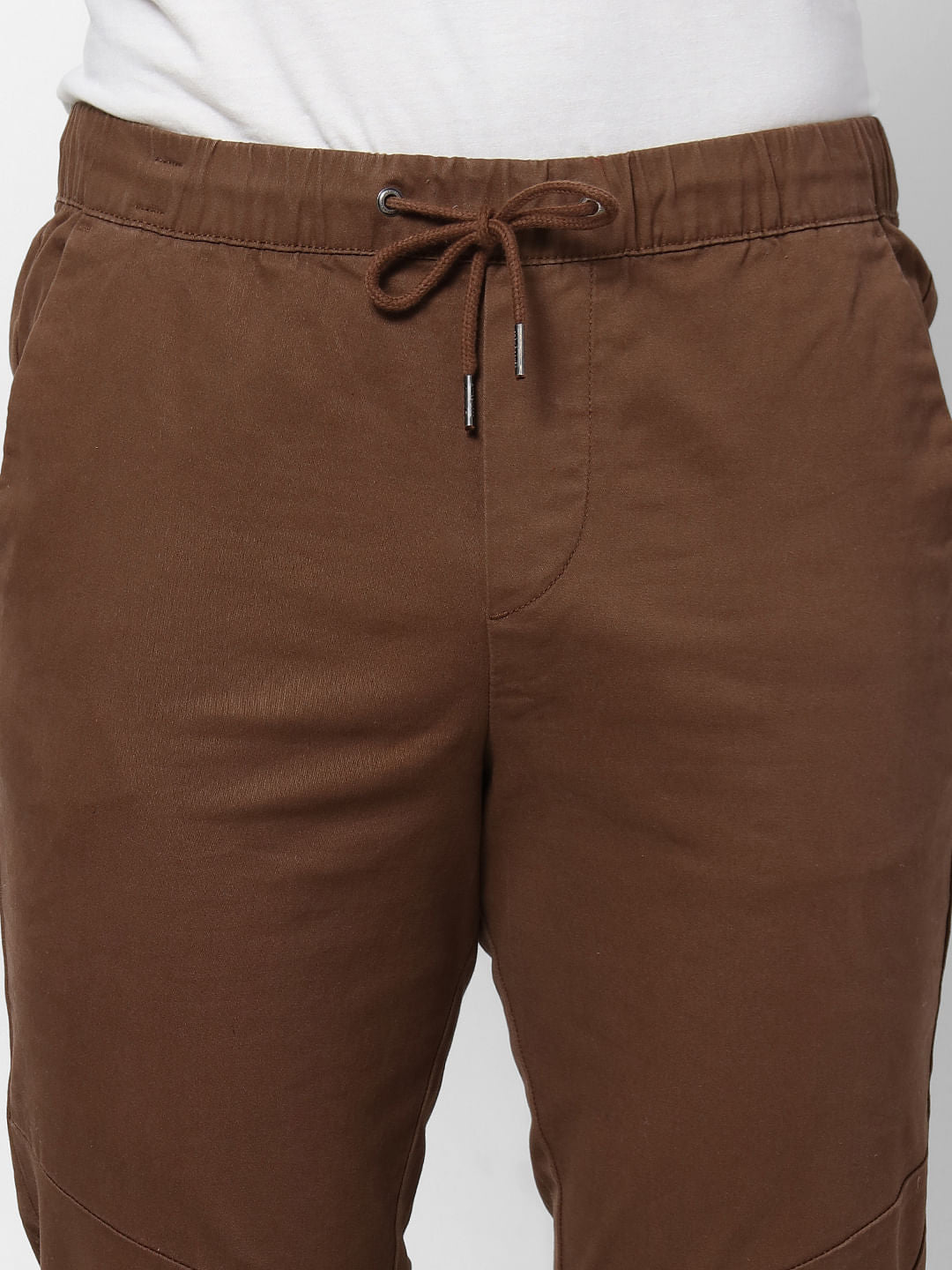 Dark Brown Drawstring Joggers