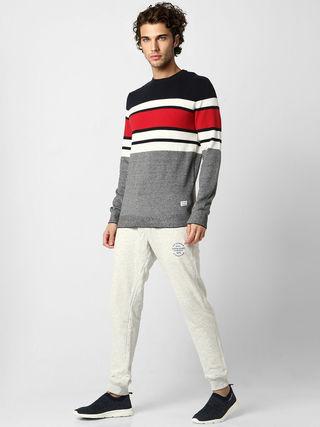 Red Colourblocked Pullover - S