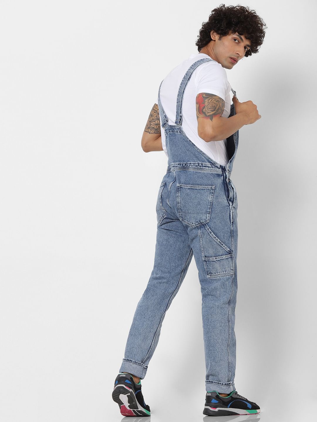 Light Blue Washed Dungarees - 30/30