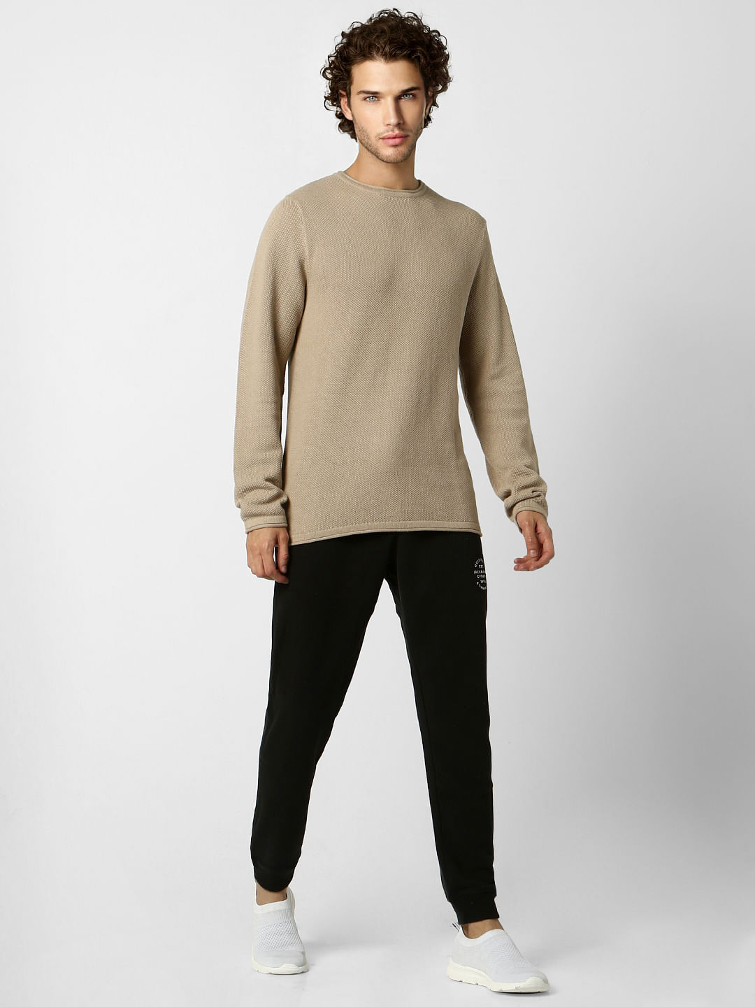 Brown Textured Pullover - S