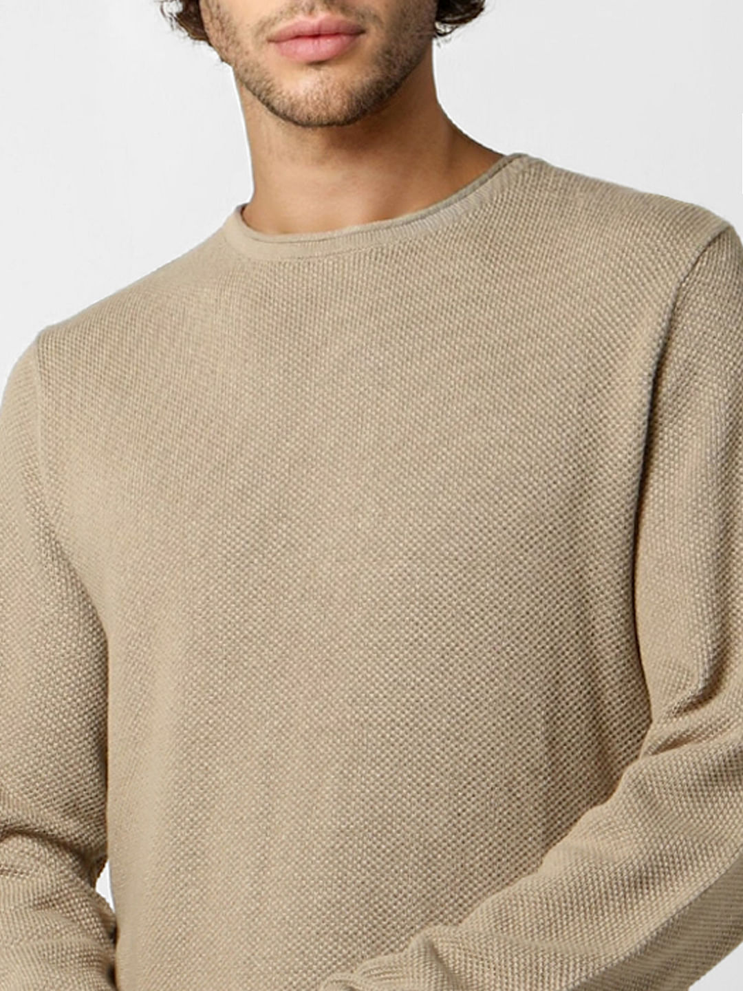 Brown Textured Pullover