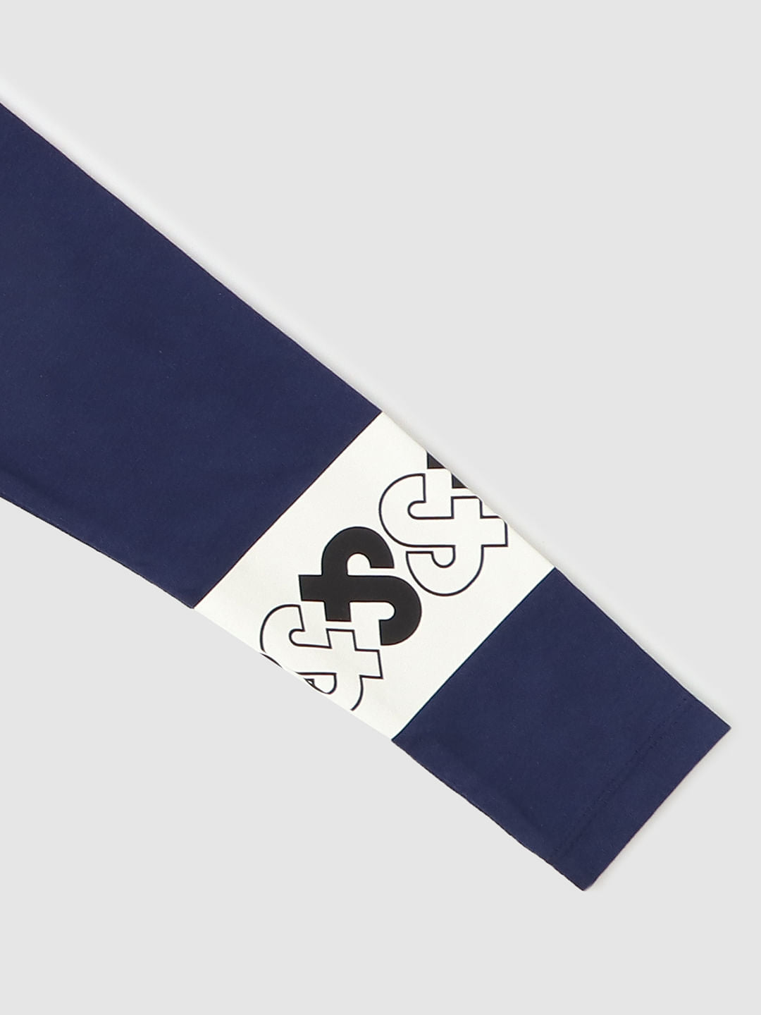 Boys Blue Logo Print Full Sleeves T-shirt