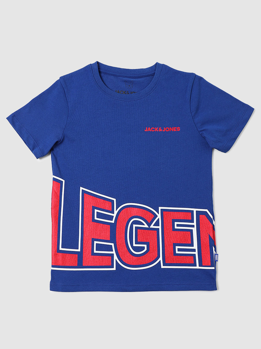 Boys Blue Graphic Print Crew Neck T-shirt - 4/5Y