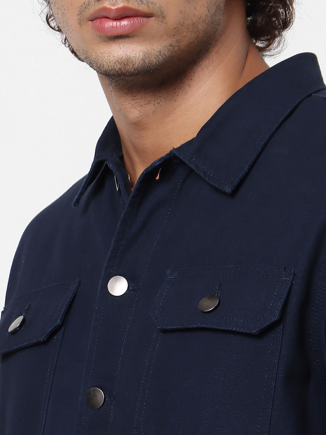 Dark Blue  Full Sleeves Multi Pocket Overshirt